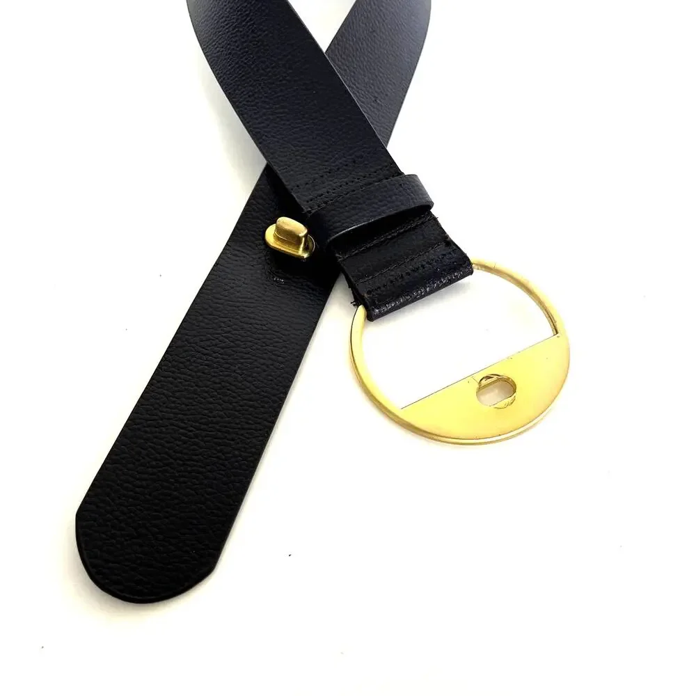 Vintage Womens Faux Leather Belt Size S Brown Oversized Western Boho Concert‎